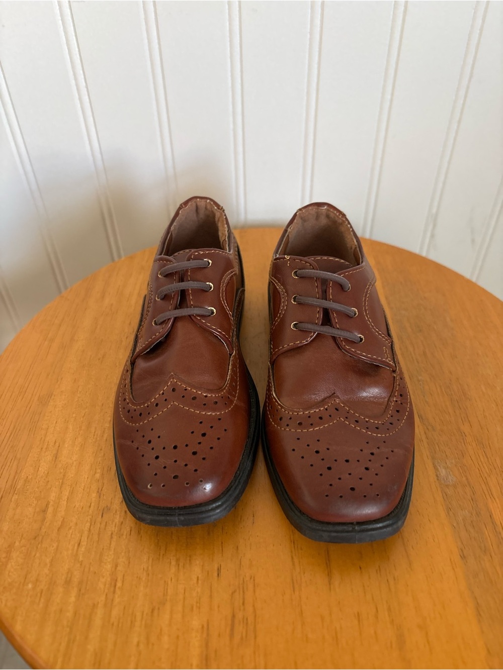 Josmo Brown Boys Brogue Lace-Up Dress Shoes